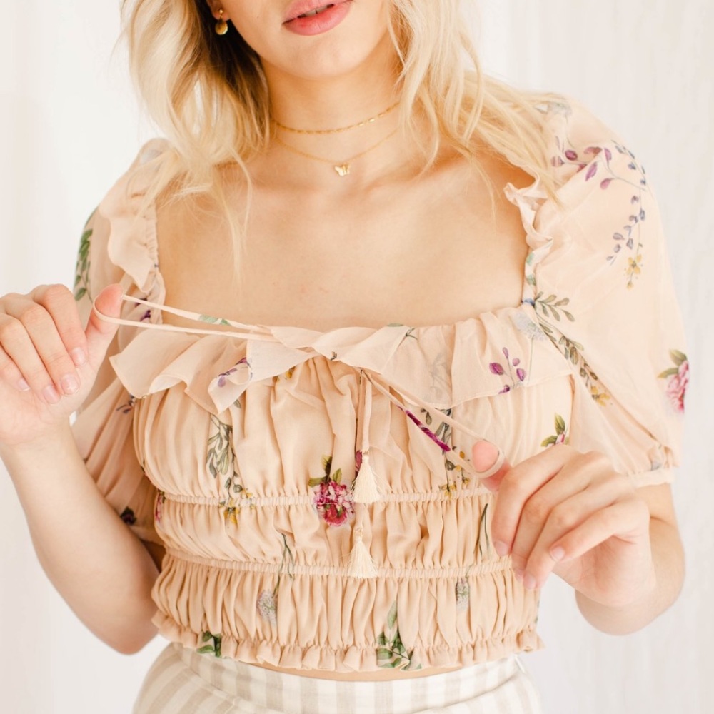 NWT - Floral Ruched Blouse